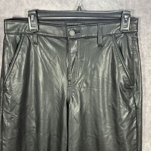Banana Republic Pants Womens 28 6 Black Faux‎ Leather Wide Leg Crop NWT